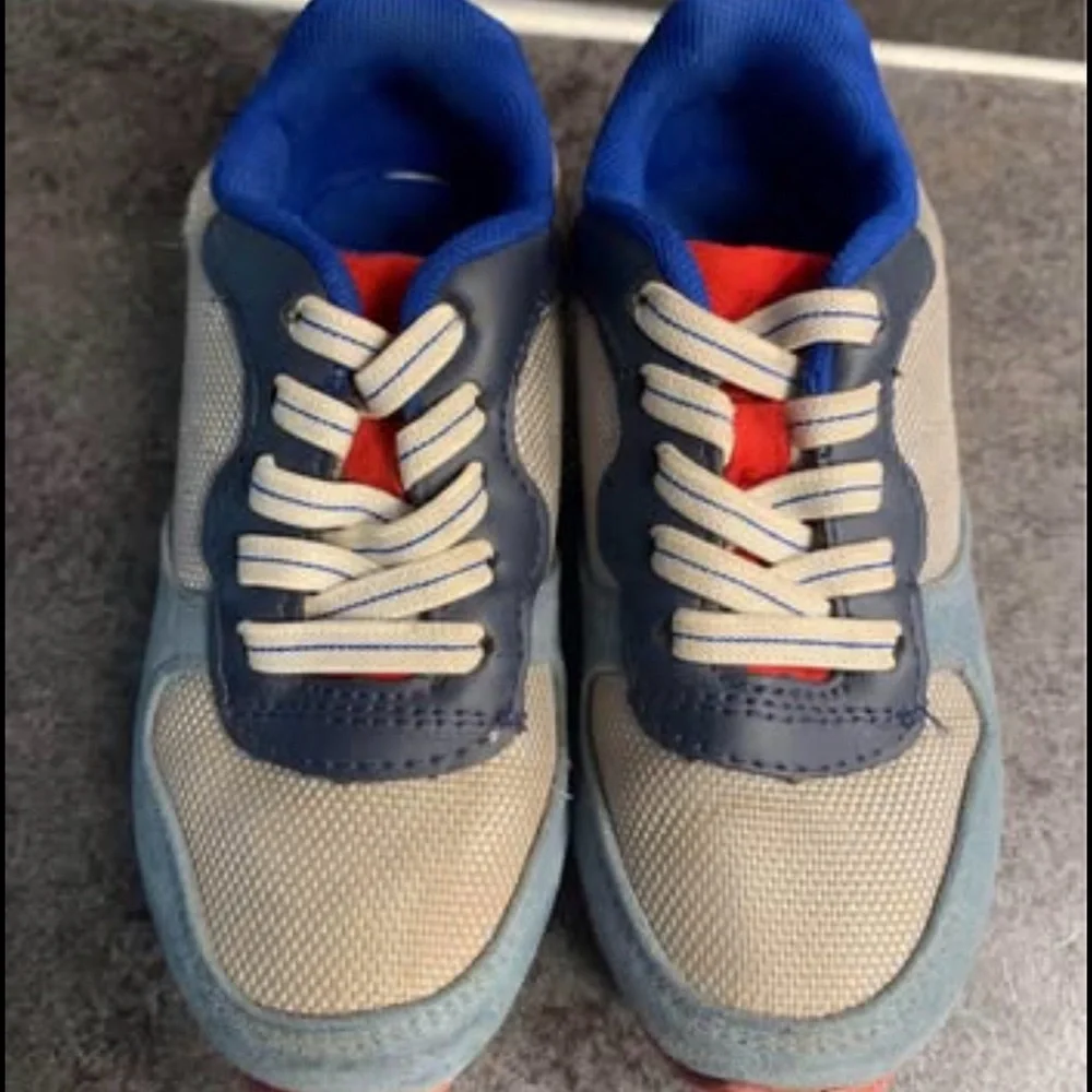 GAP Multicolor Mesh & Suede Sneakers in Blue, Light Blue, Red & White